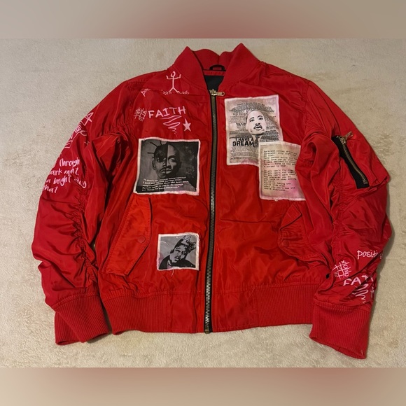 Peace Unltd.NY Patched Bomber Flight Jacket Marthin Luther King Unisex Medium - Picture 3 of 10